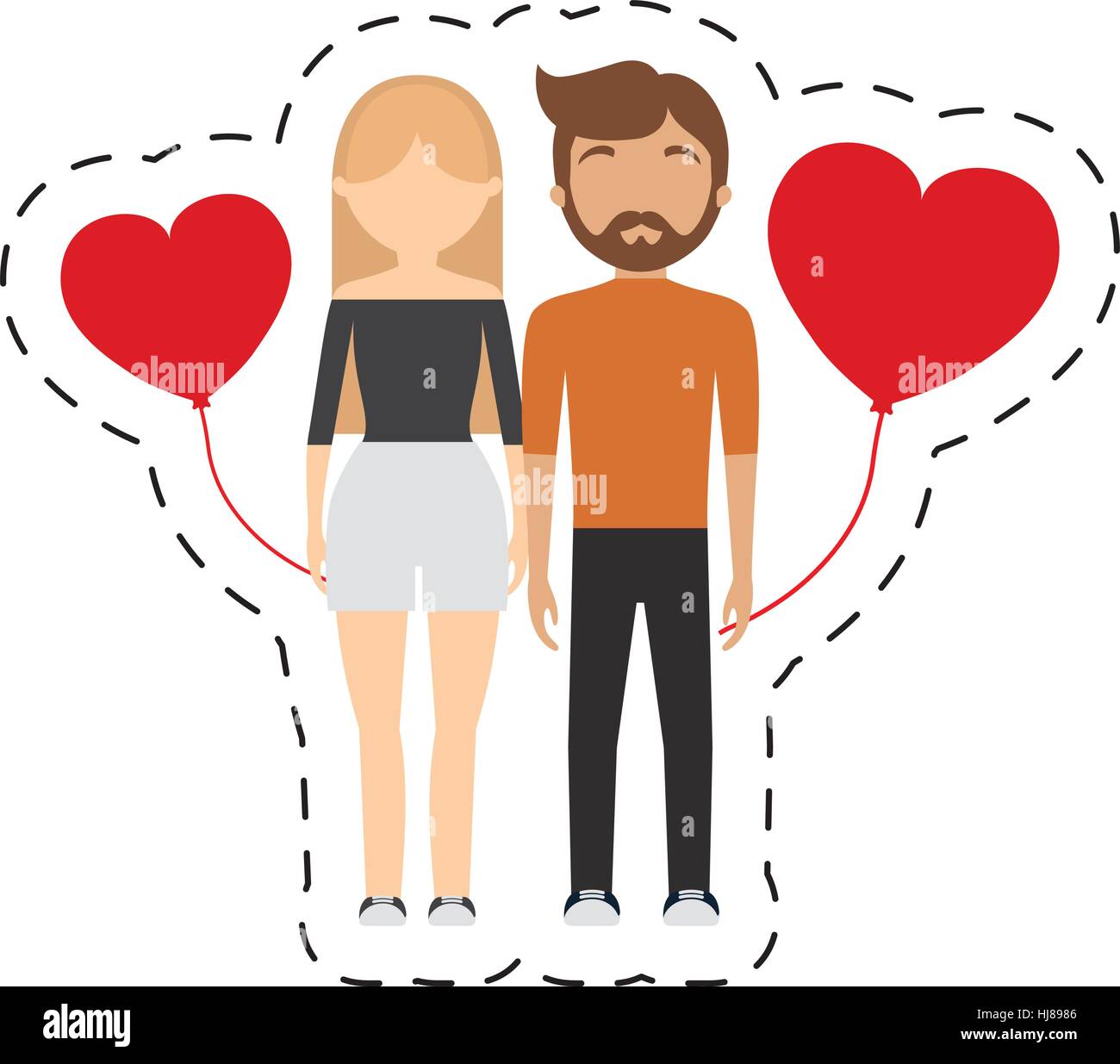 couple relationship red hearts balloon vector illustration eps 10 Stock ...