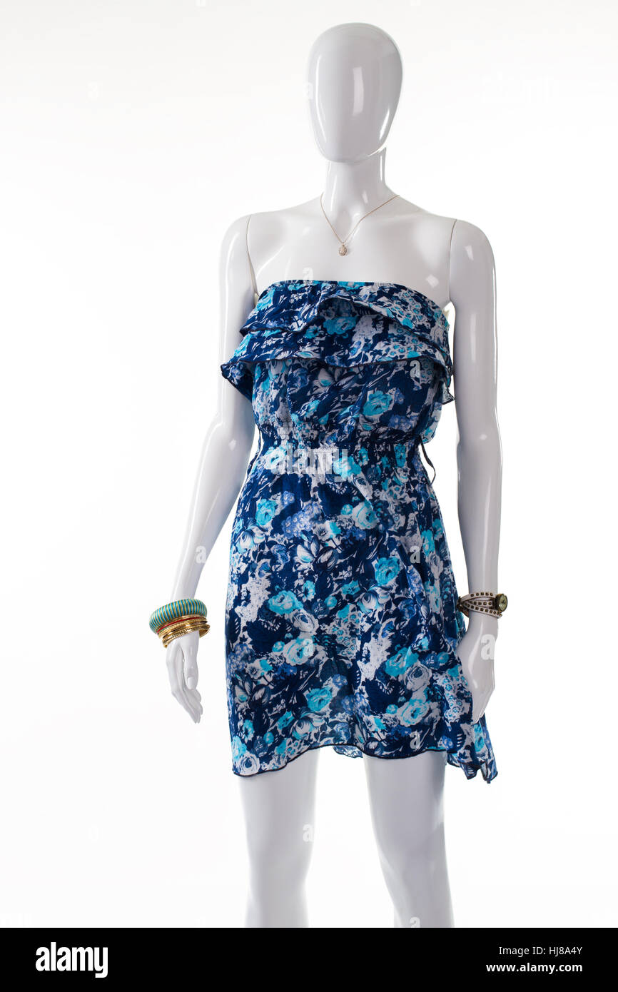 Dress with jewelry on mannequin Stock Photo Alamy