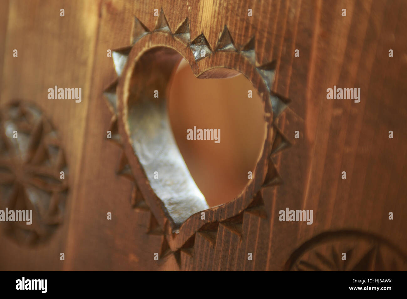 Heart in wooden chair Stock Photo