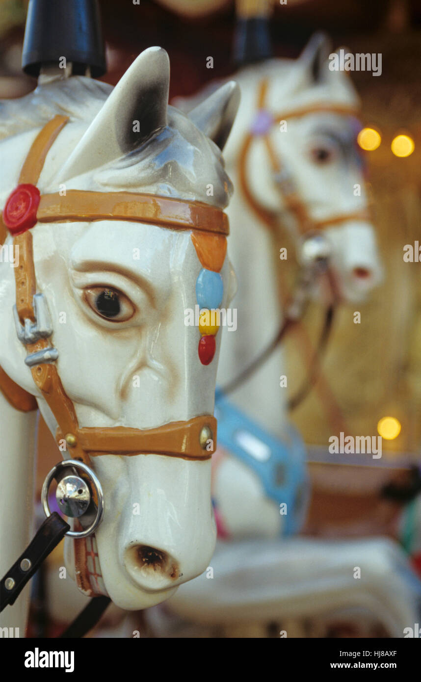 Horses, merry-go-round Stock Photo