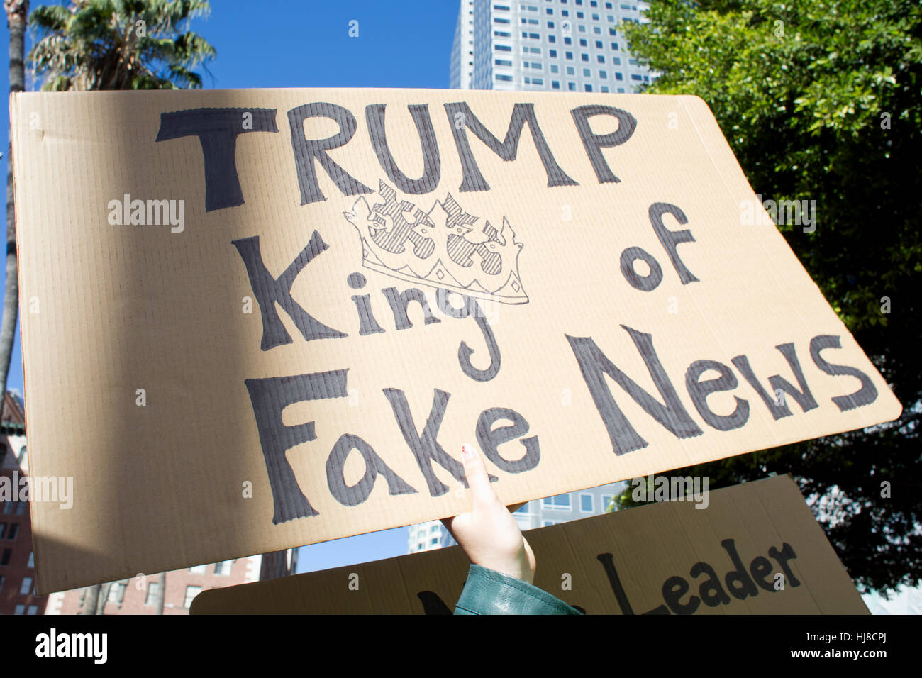 Trump - King of Fake News Stock Photo