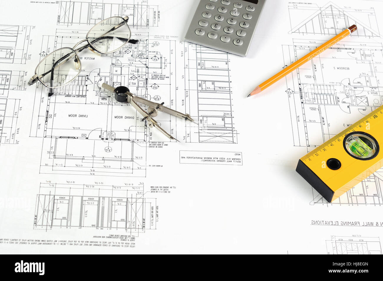 drawings of building homes and Tools Stock Photo - Alamy