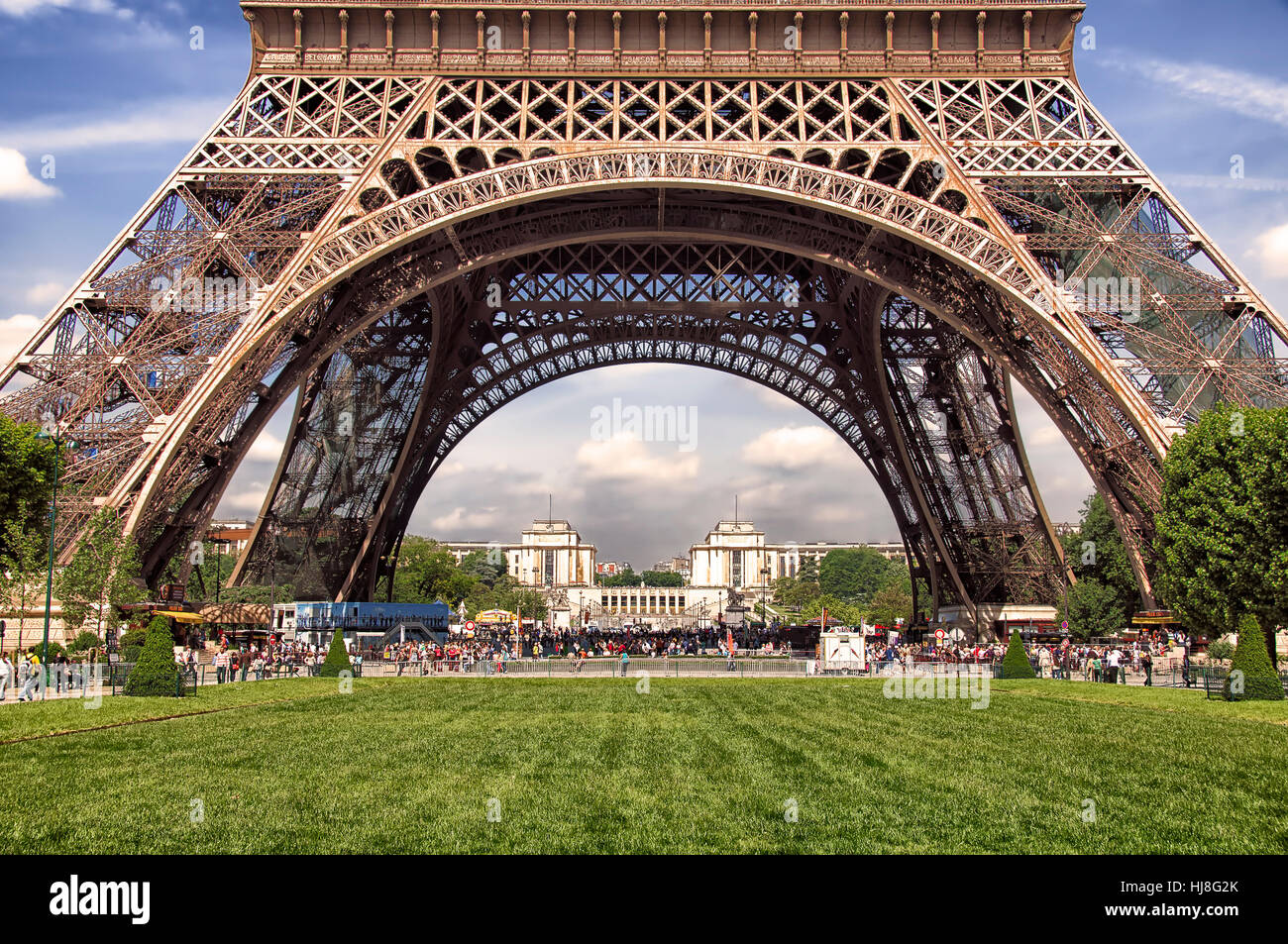 sights, paris, eiffel tower, emblem, construct, construction, tree