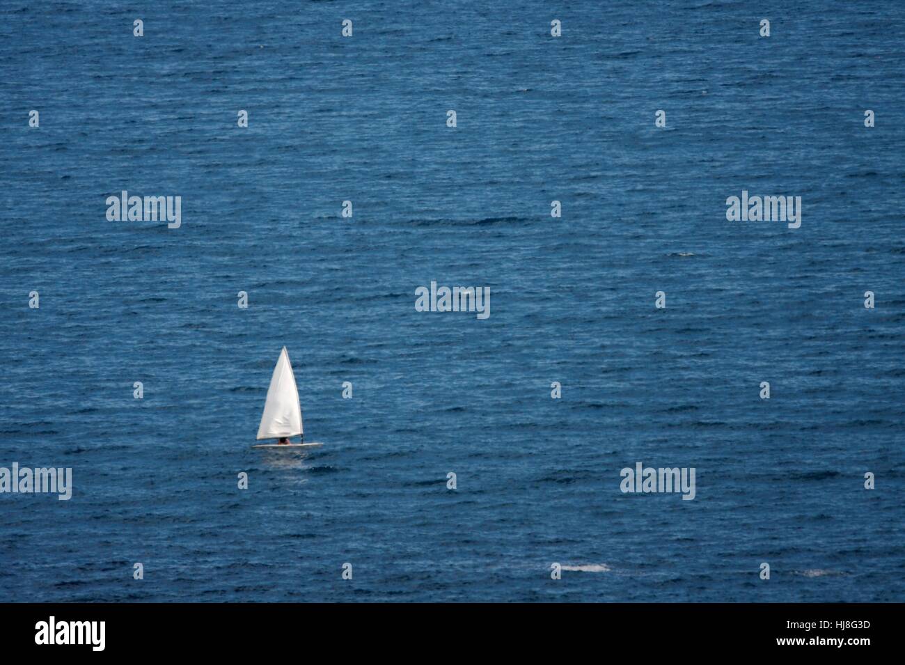 Windsurfer on the see with lot of copy-space Stock Photo