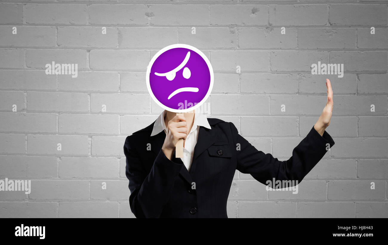 Angry business woman mask hi-res stock photography and images - Alamy