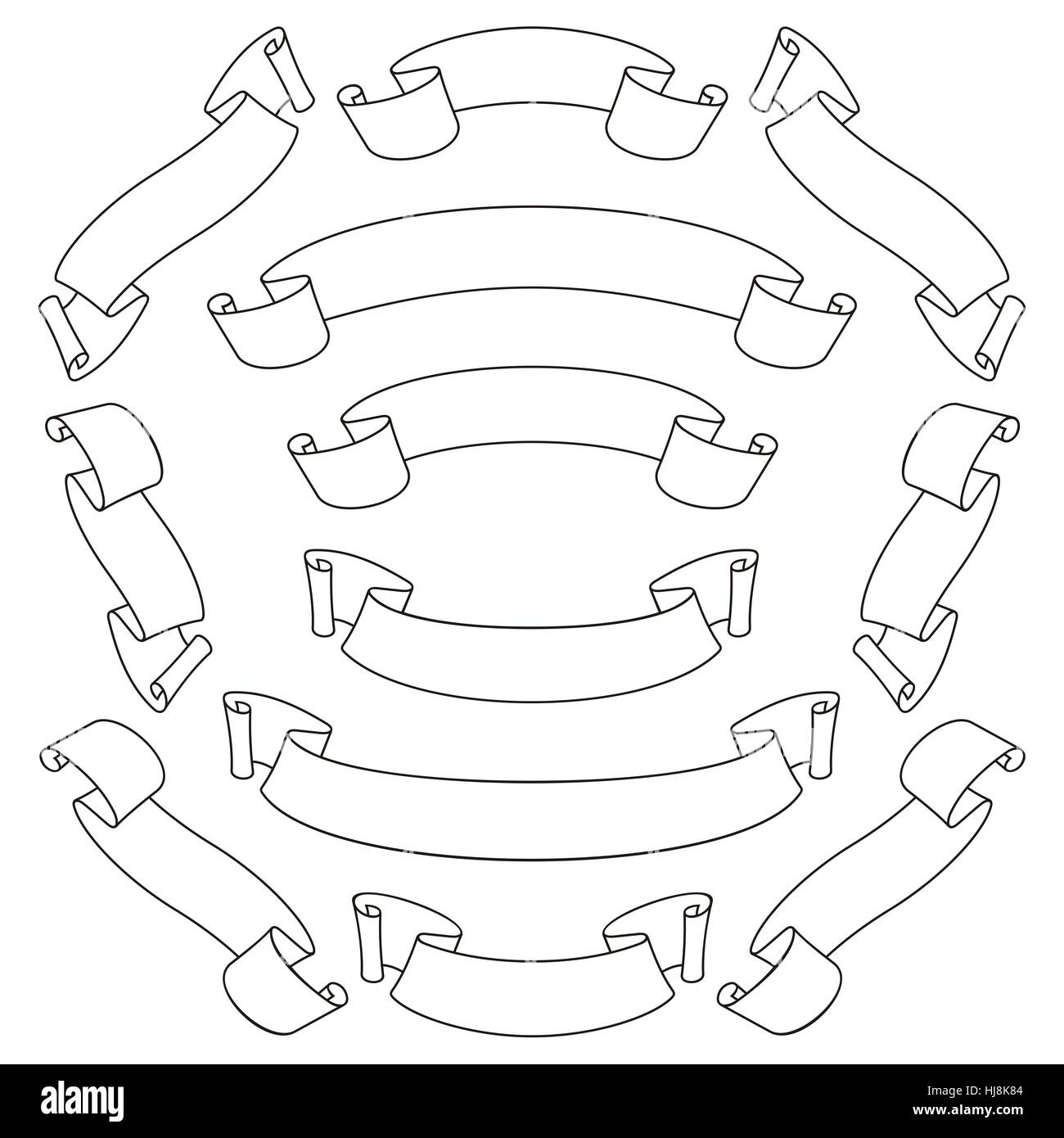 illustration, element, banner, decorative, sign, vector, scroll, swirl