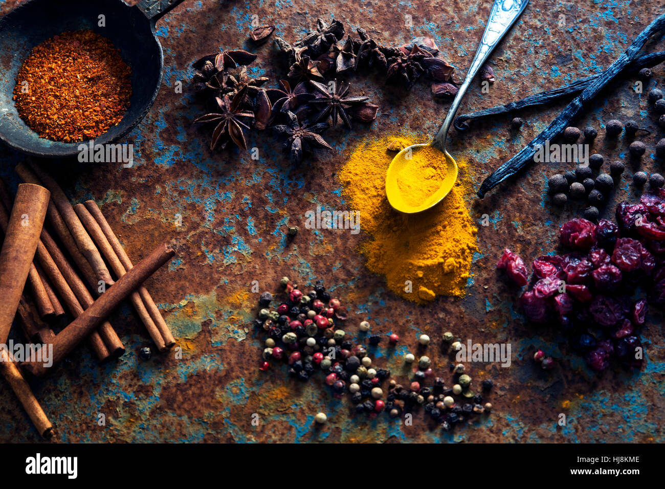 Arrangement of spices Stock Photo
