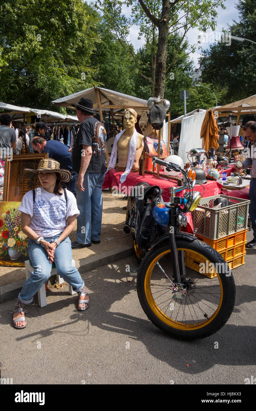 Berlin. Germany. Nowkoelln Flowmarkt, Sunday flea market on Stock ...