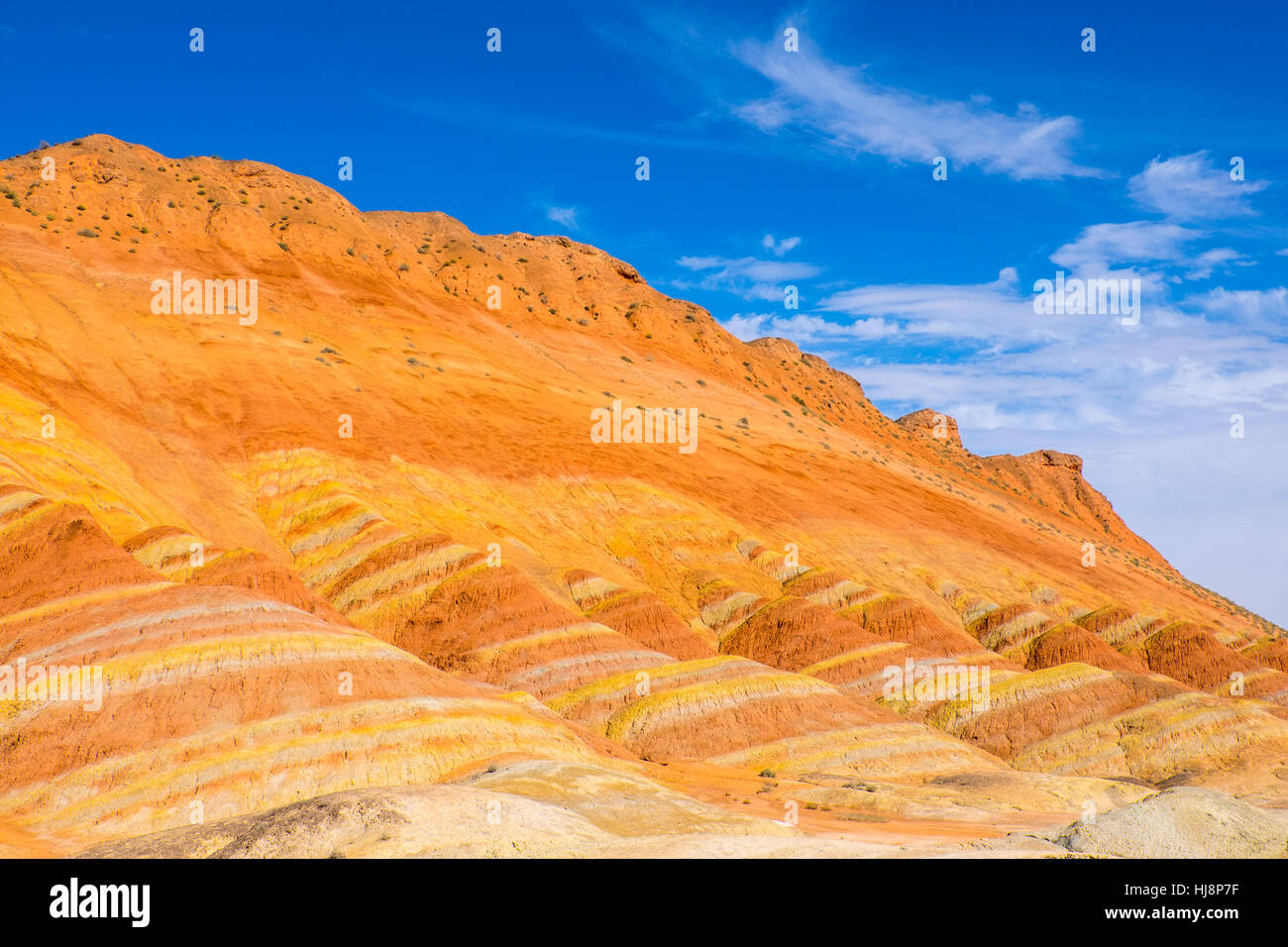 Colorful rock formation, Zhangye, Gansu, China Stock Photo