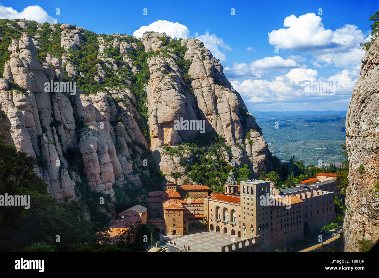 Benedictine Abbey, Santa Maria de Montserrat, Catalonia, Spain Stock Photo