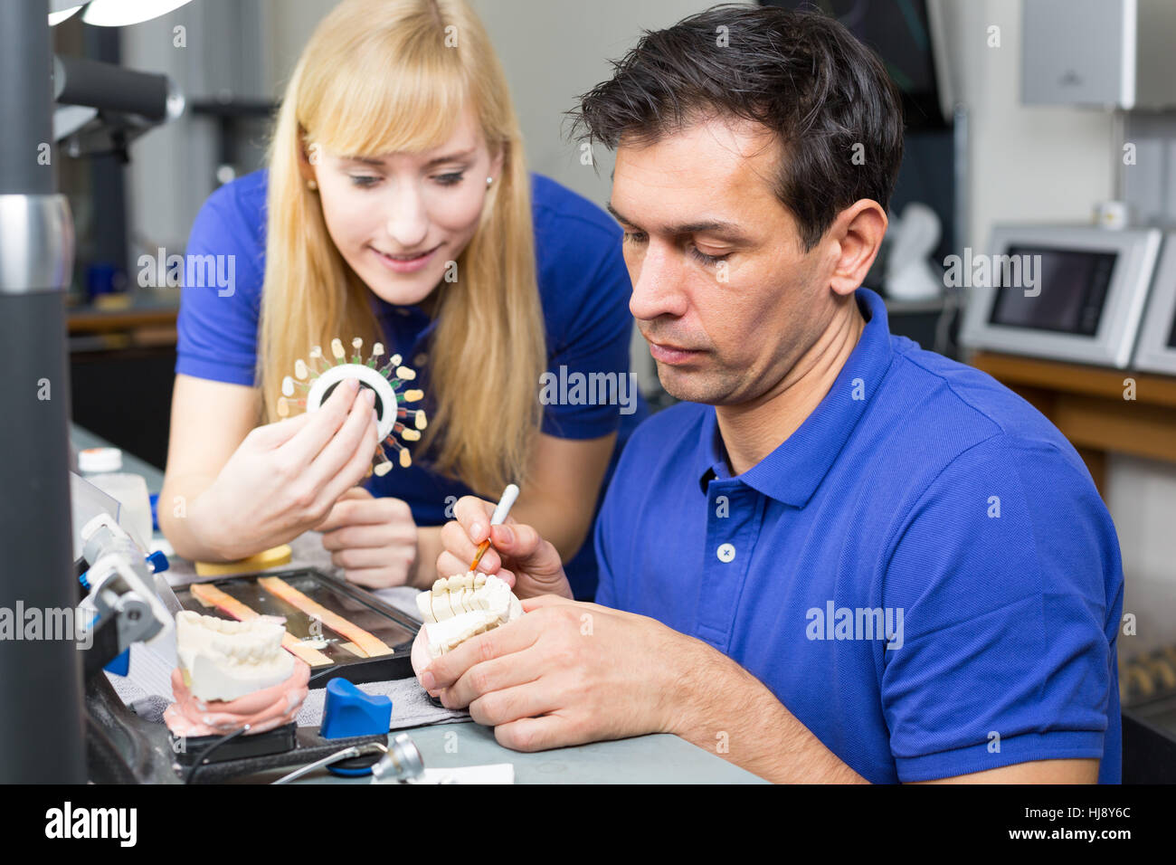 dental technician in the dental laboratory Stock Photo Alamy