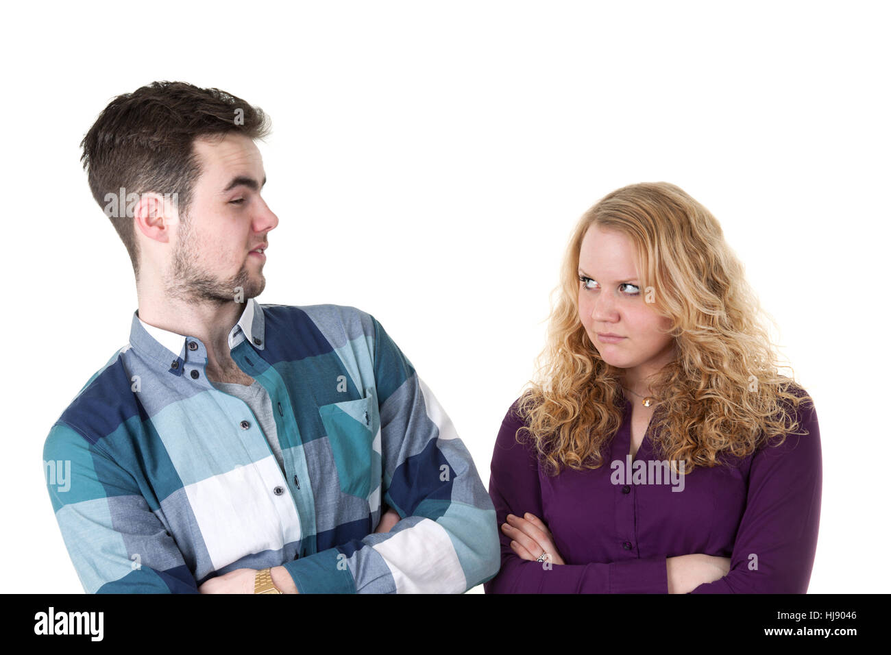 young couple quarreling Stock Photo