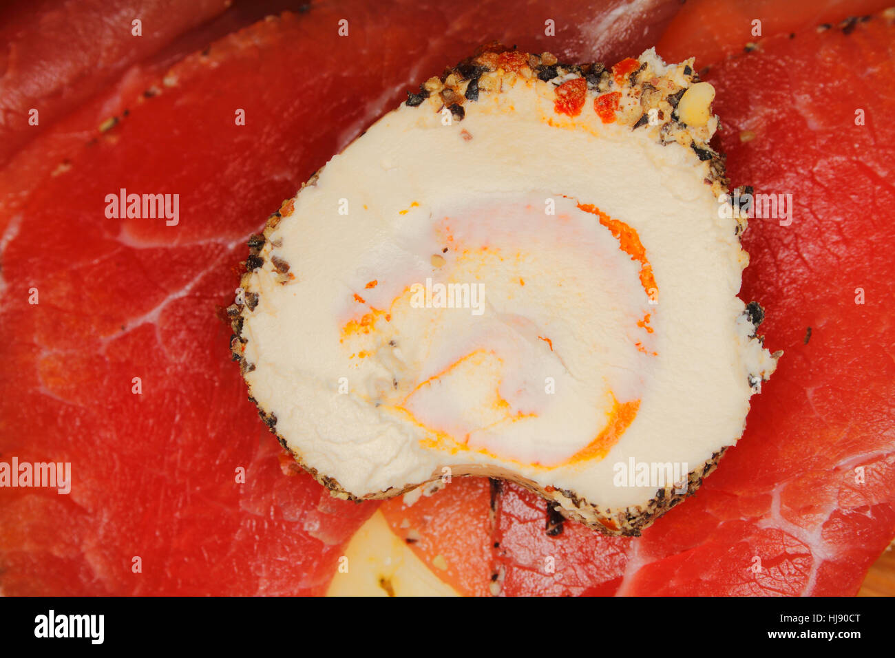 cheese, ham, cold cuts, rolled filet of pork, rolled filet of ham, food