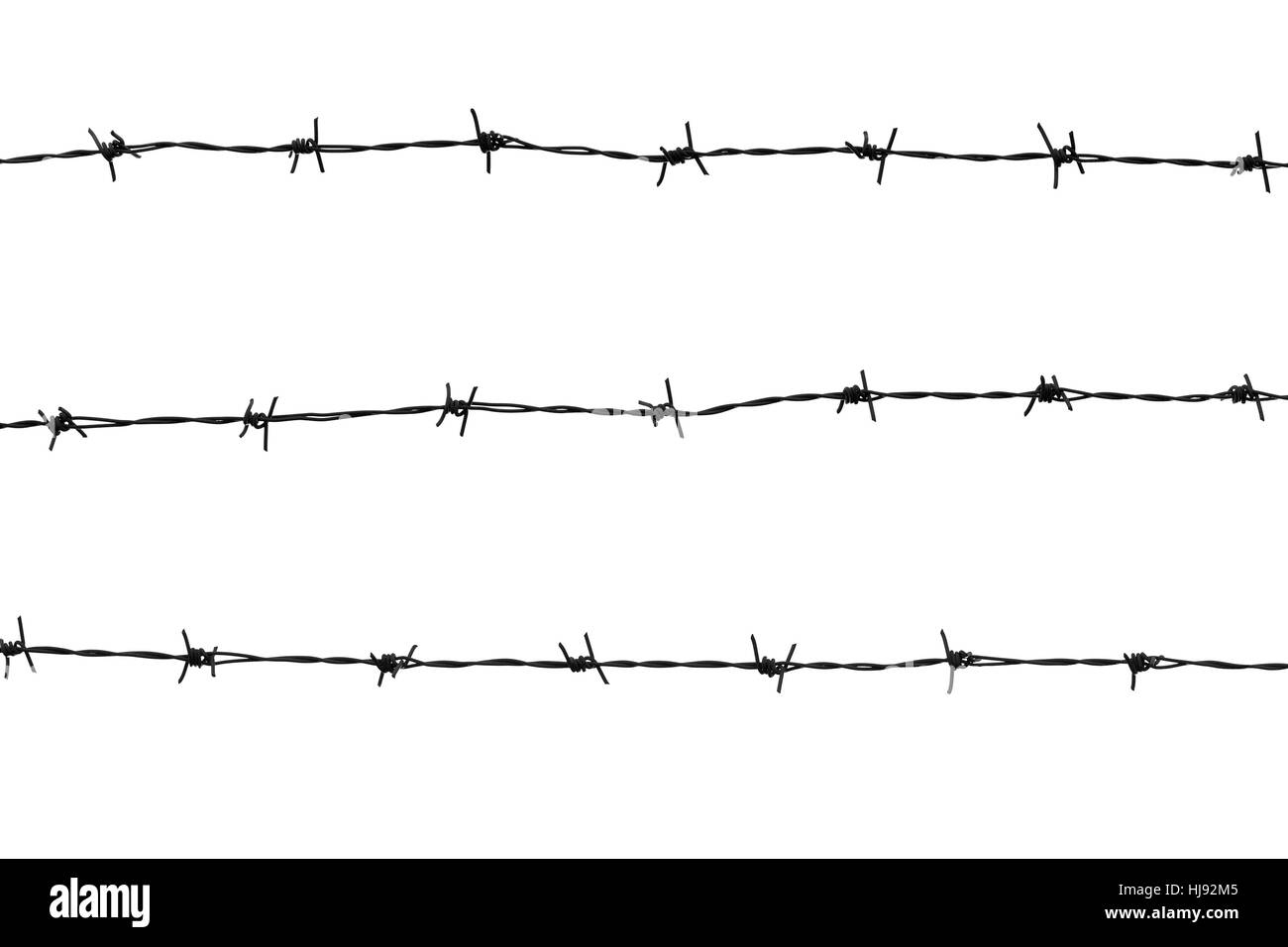 Barbed wires fence Black and White Stock Photos & Images - Alamy