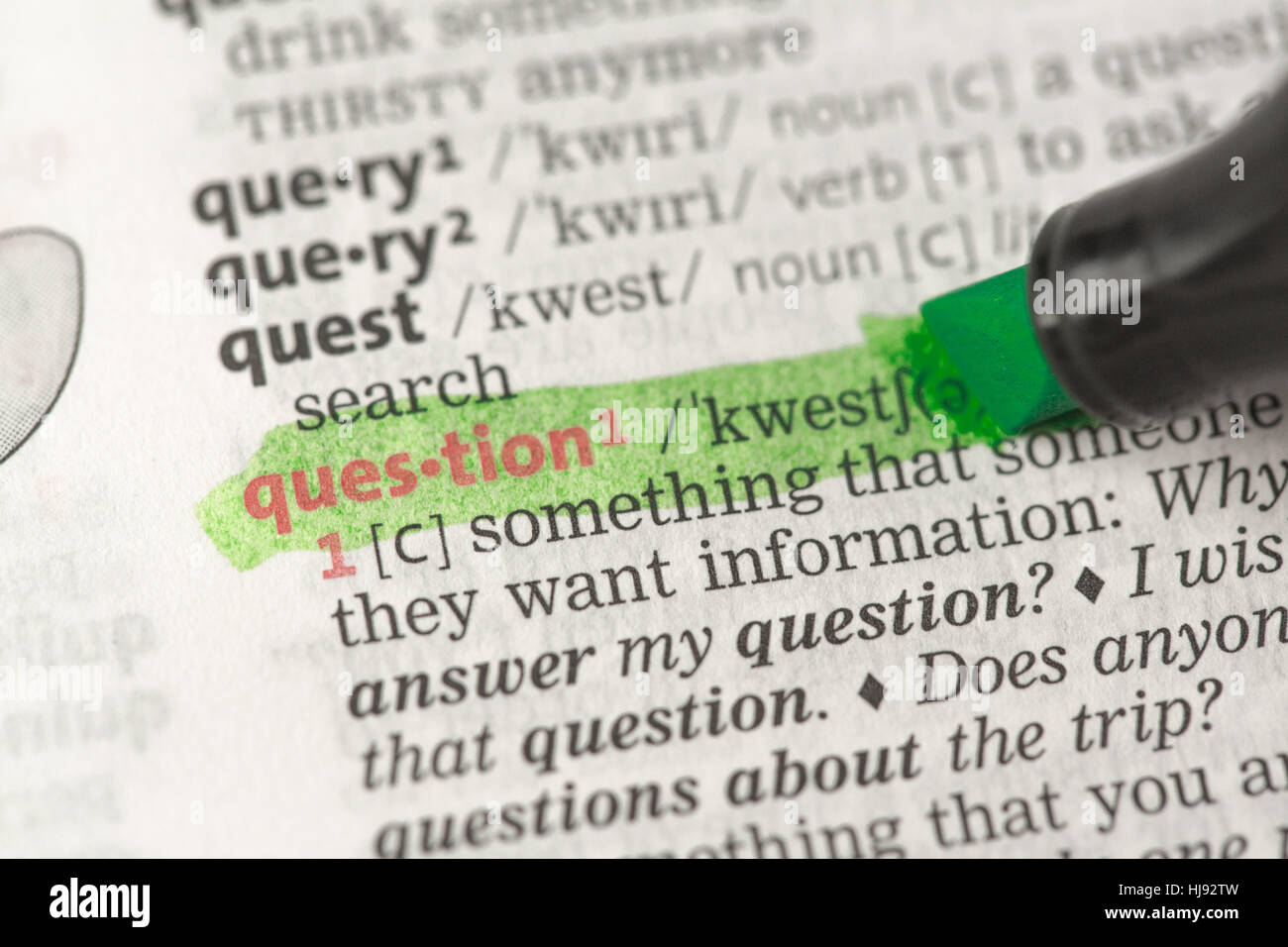 Highlighted Definition Of Question In The Dictionary Stock Photo Alamy Highlighted Definition Of Question In The Dictionary Stock Photo Alamy