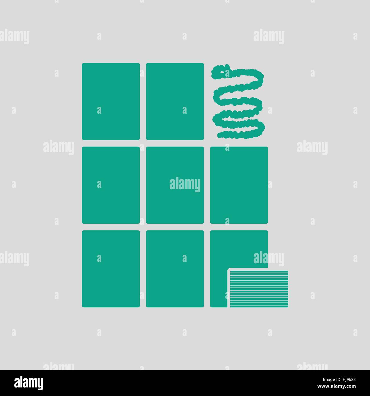 Wall tiles icon. Gray background with green. Vector illustration Stock ...