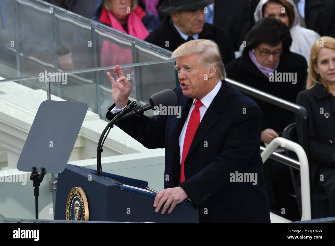 President Donald Trump delivers his Inaugural address after being sworn ...