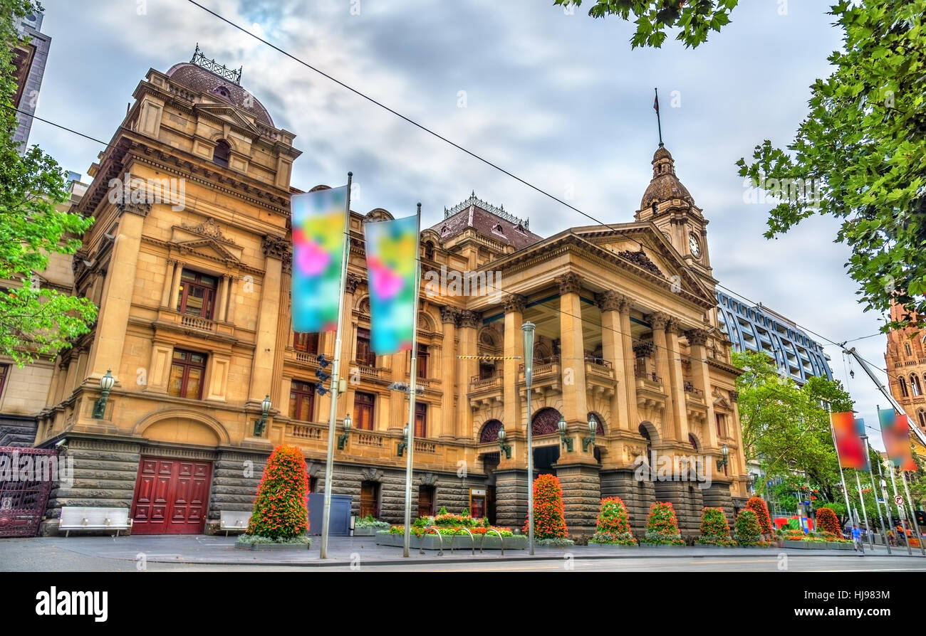 Melbourne Town Hall in Australia, the State of Victoria Stock Photo