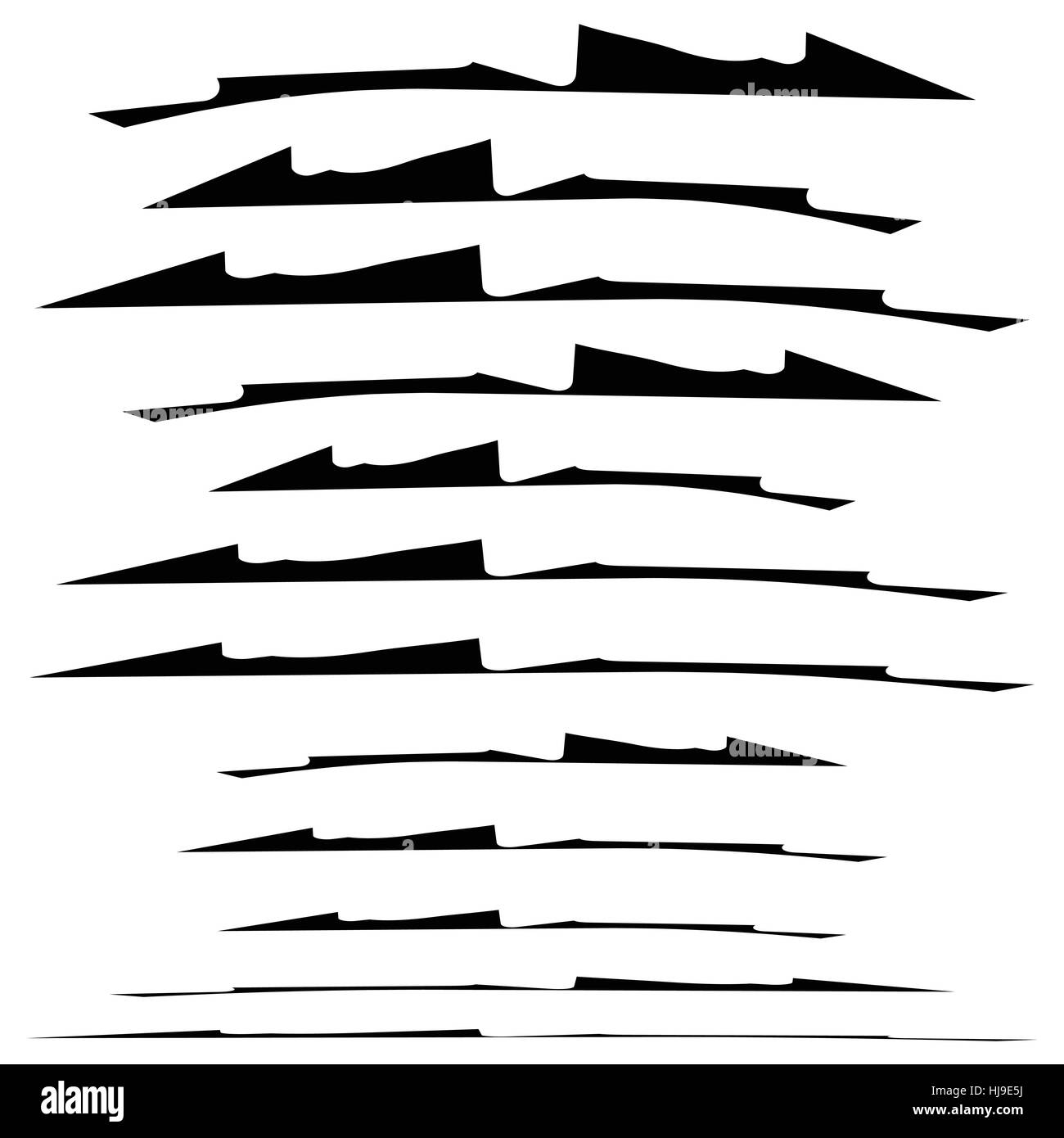 Set of grungy brush strokes. Shapes to for rip, slash, damage, torn ...