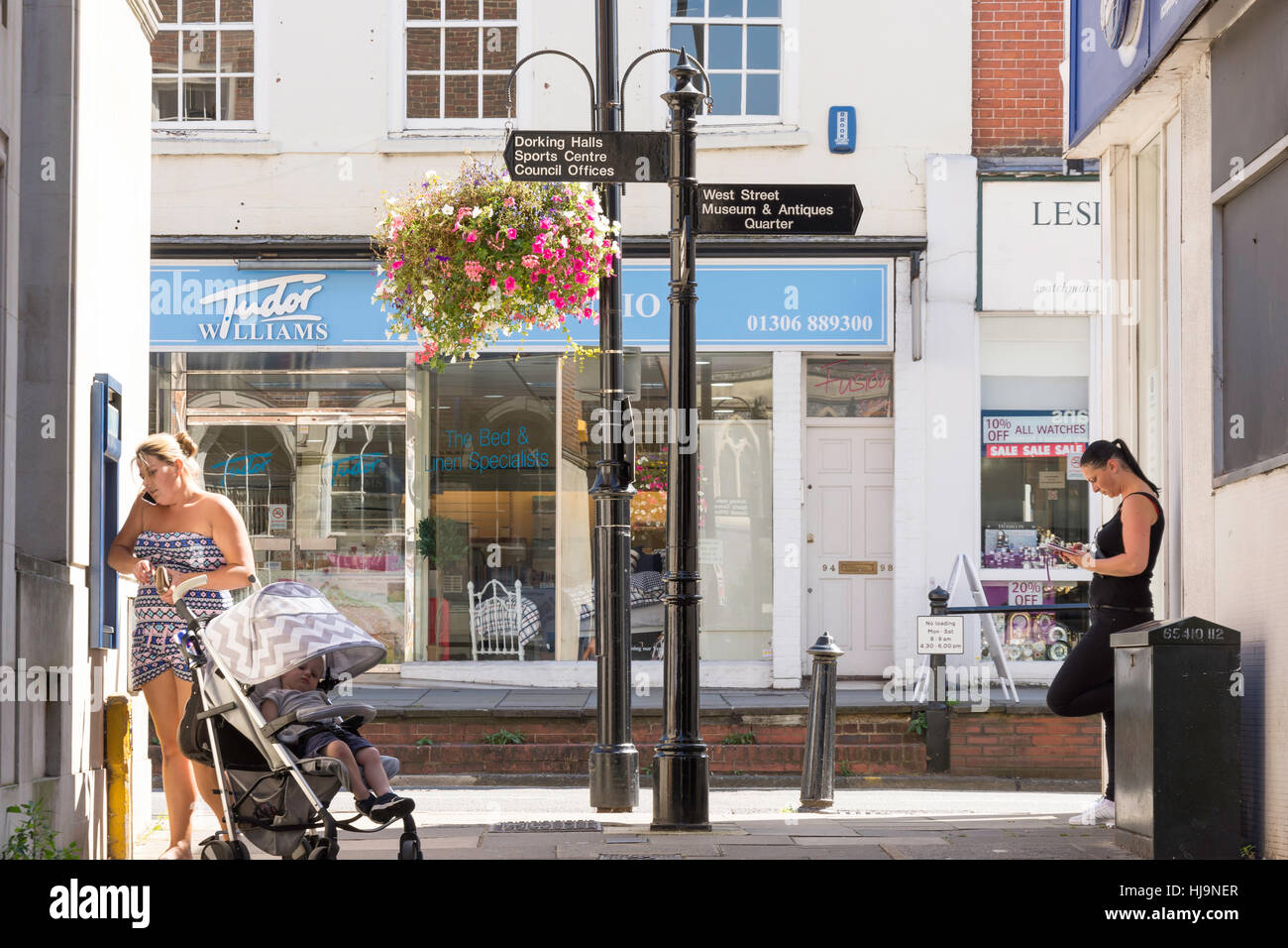 High Street from Church Street, Dorking, Surrey, England, United