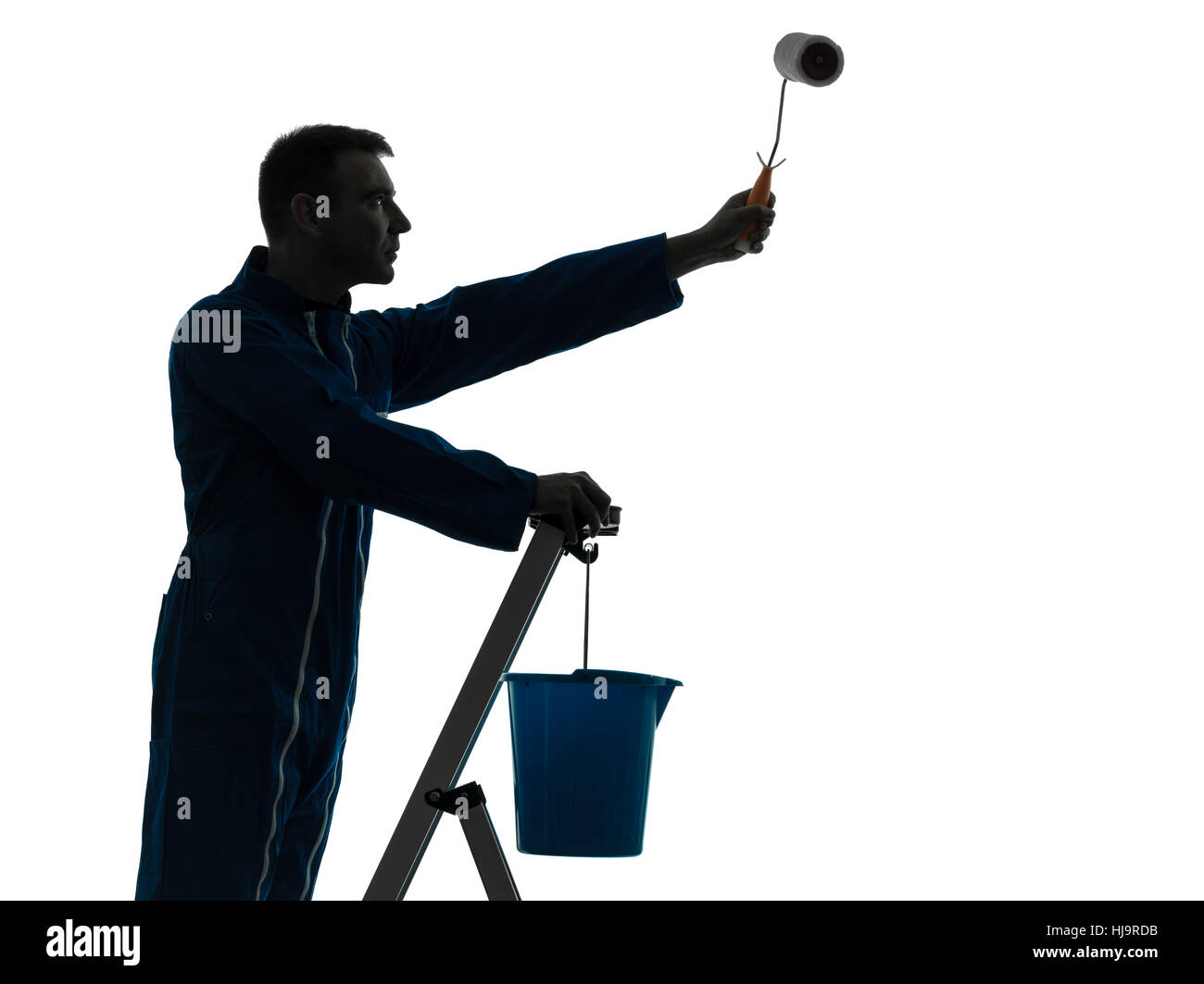 one-caucasian-man-house-painter-worker-silhouette-in-studio-on-white-background-stock-photo-alamy