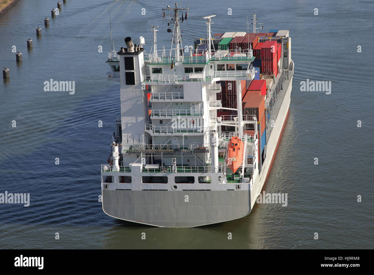 container ship, back, rear, cargo ship, merchant ship, sailing boat