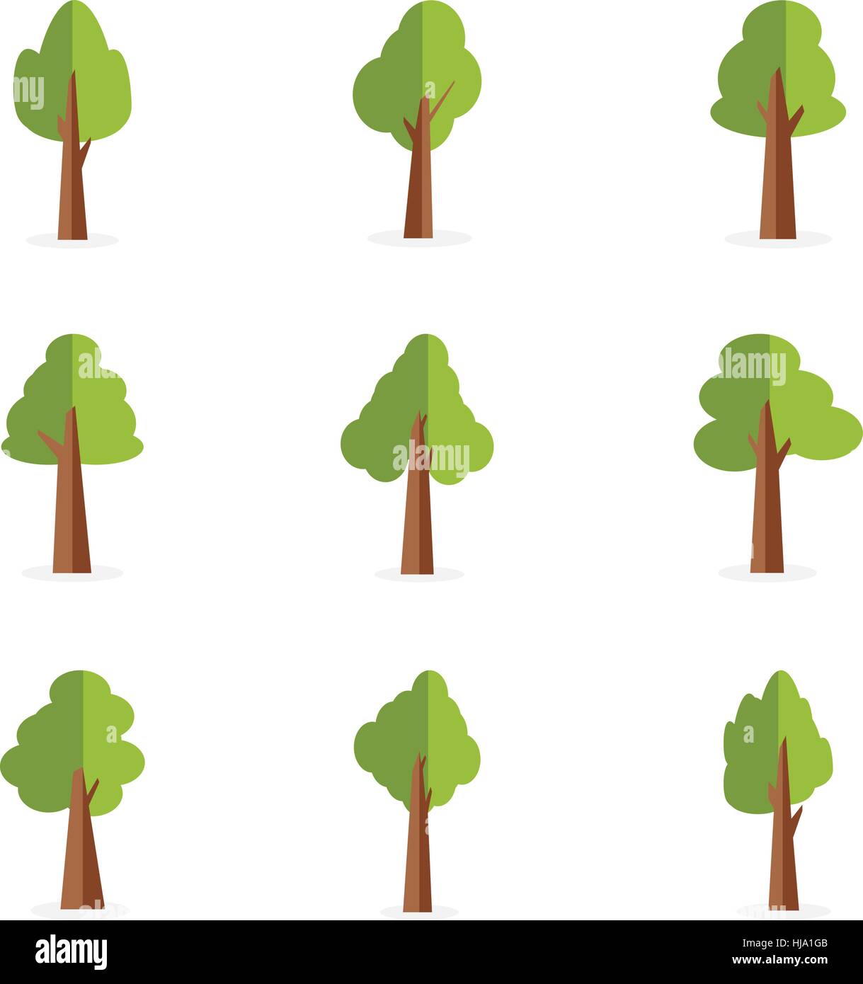 Green trees of set collection Stock Vector Image & Art - Alamy