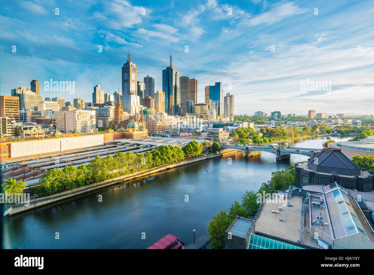 City skyline in the morning Stock Photo
