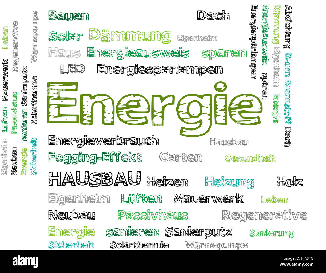 energy words buzzword cloud cloud Stock Photo