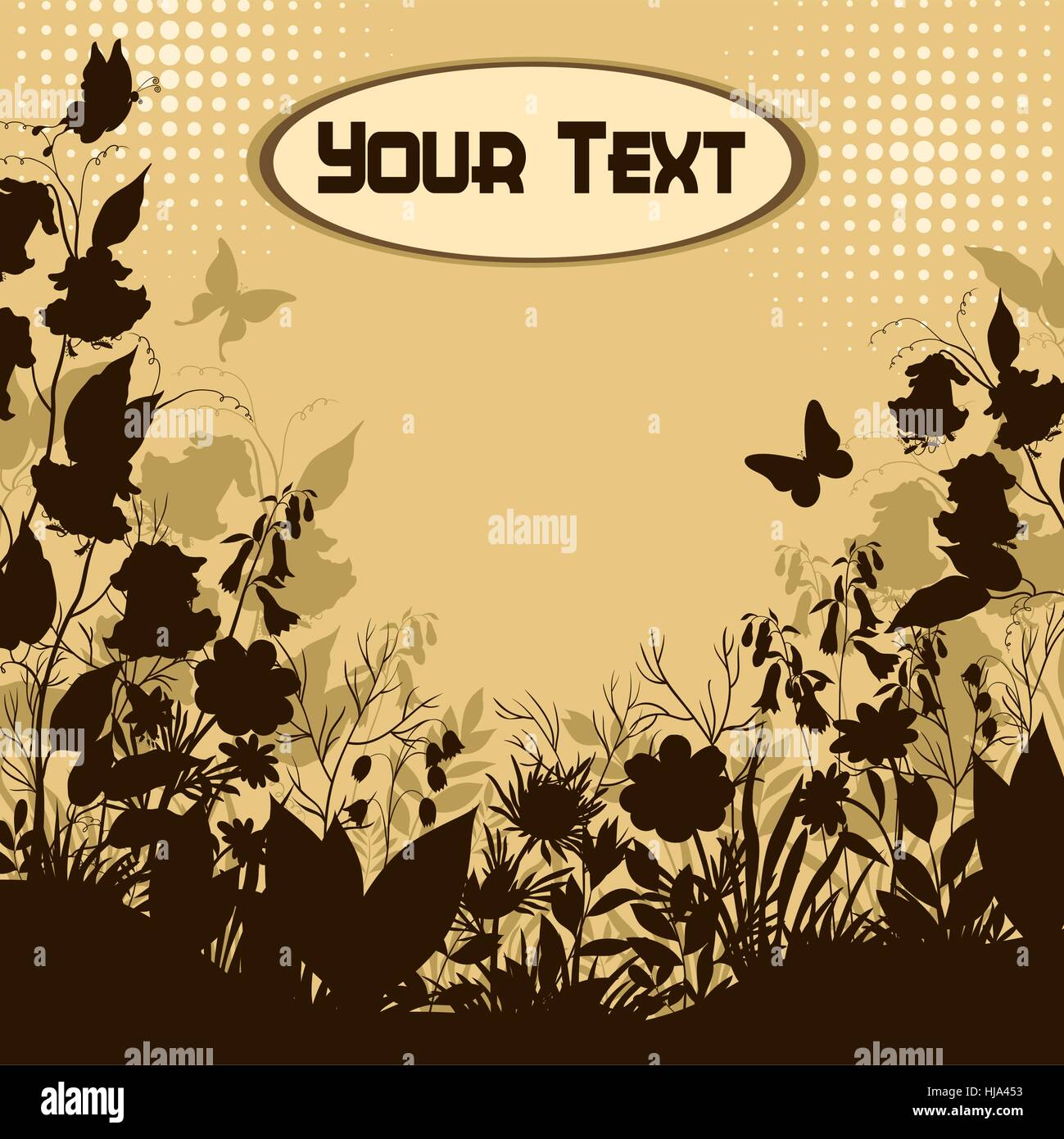 Landscape, Flowers and Butterflies Stock Vector Image & Art - Alamy