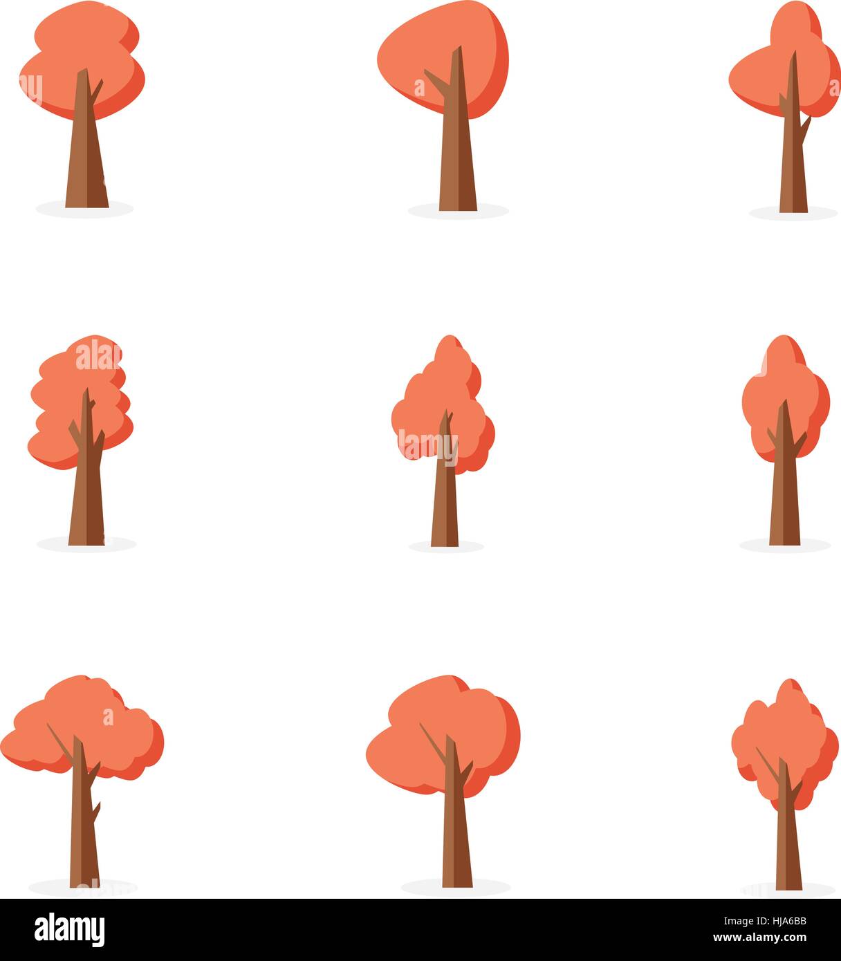 Orange tree set collection stock vector art Stock Vector Image & Art ...
