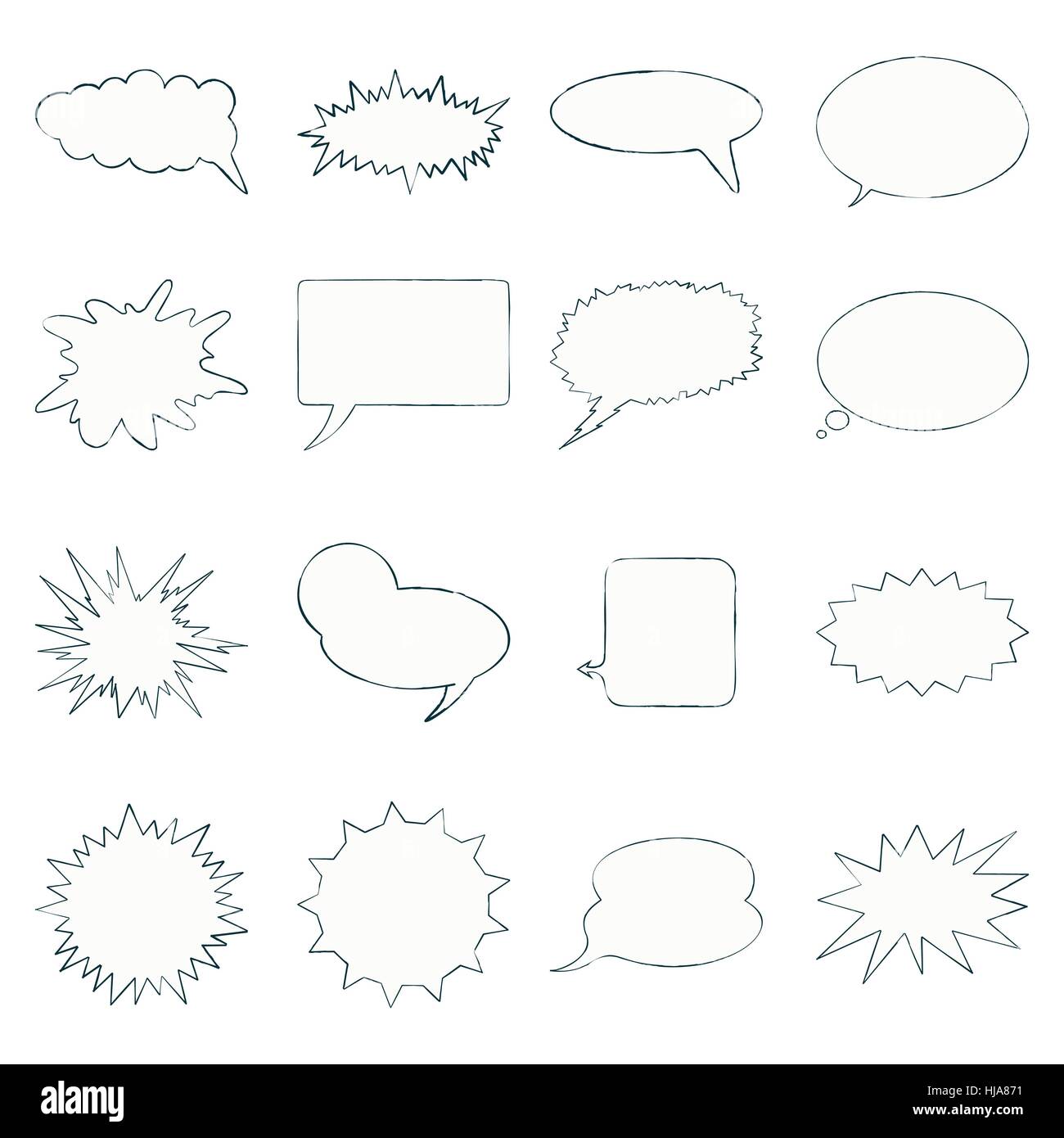 Set of different speech bubbles isolated on white Stock Vector Image ...