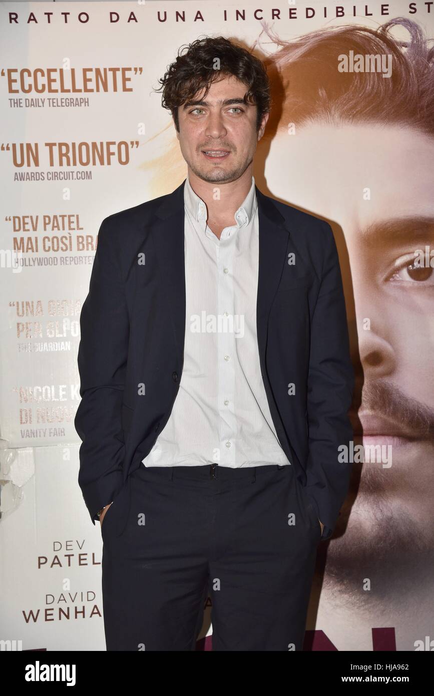 Riccardo Scamarcio attending the premiere of 'Lion' at the Casa del Cinema Villa Borghese in Rome, Italy.  Featuring: Riccardo Scamarcio Where: Rome, Lazio, Italy When: 22 Dec 2016 Credit: IPA/WENN.com  **Only available for publication in UK, USA, Germany, Austria, Switzerland** Stock Photo