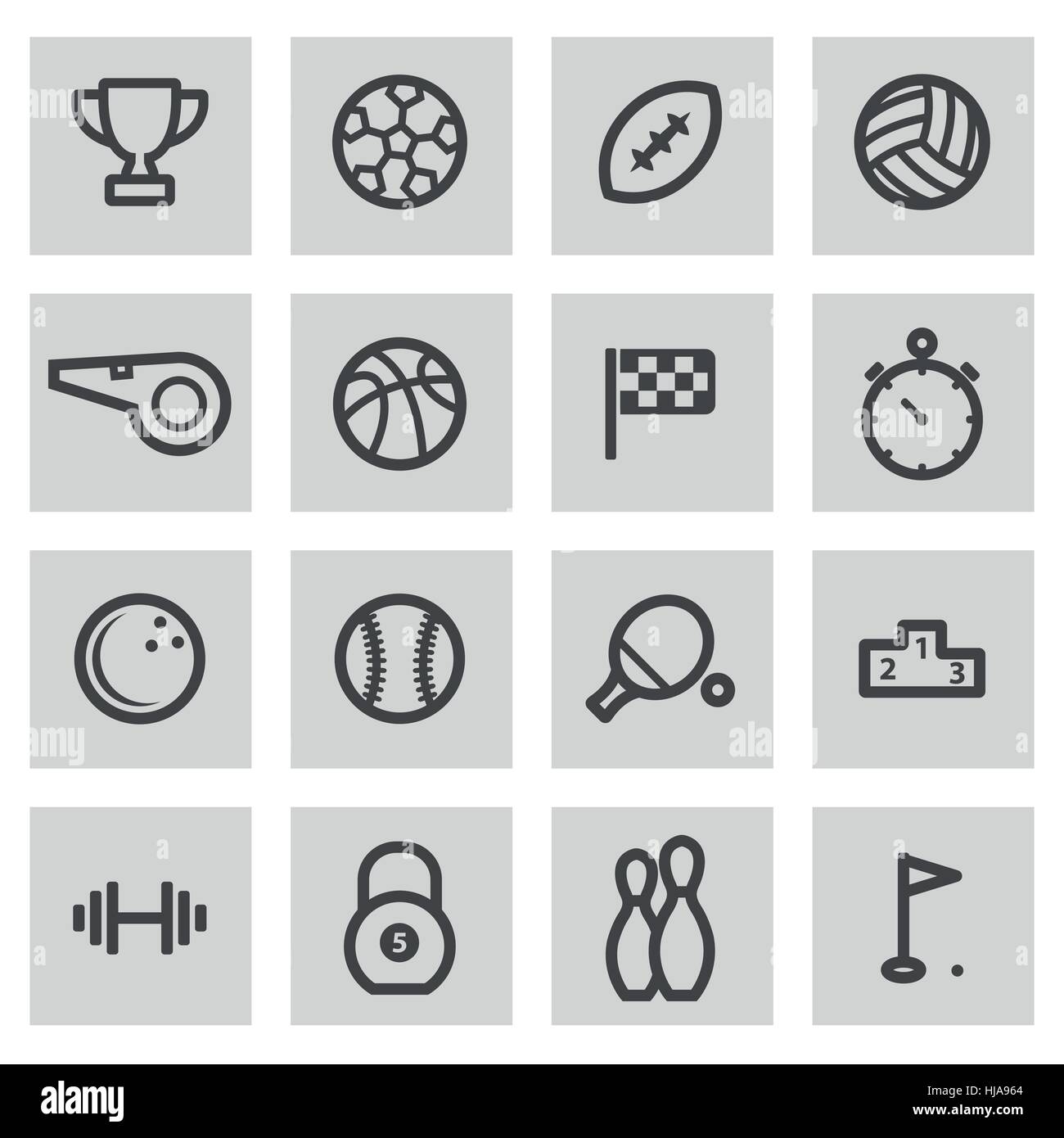 Vector line sport icons set on grey background Stock Vector Image & Art ...