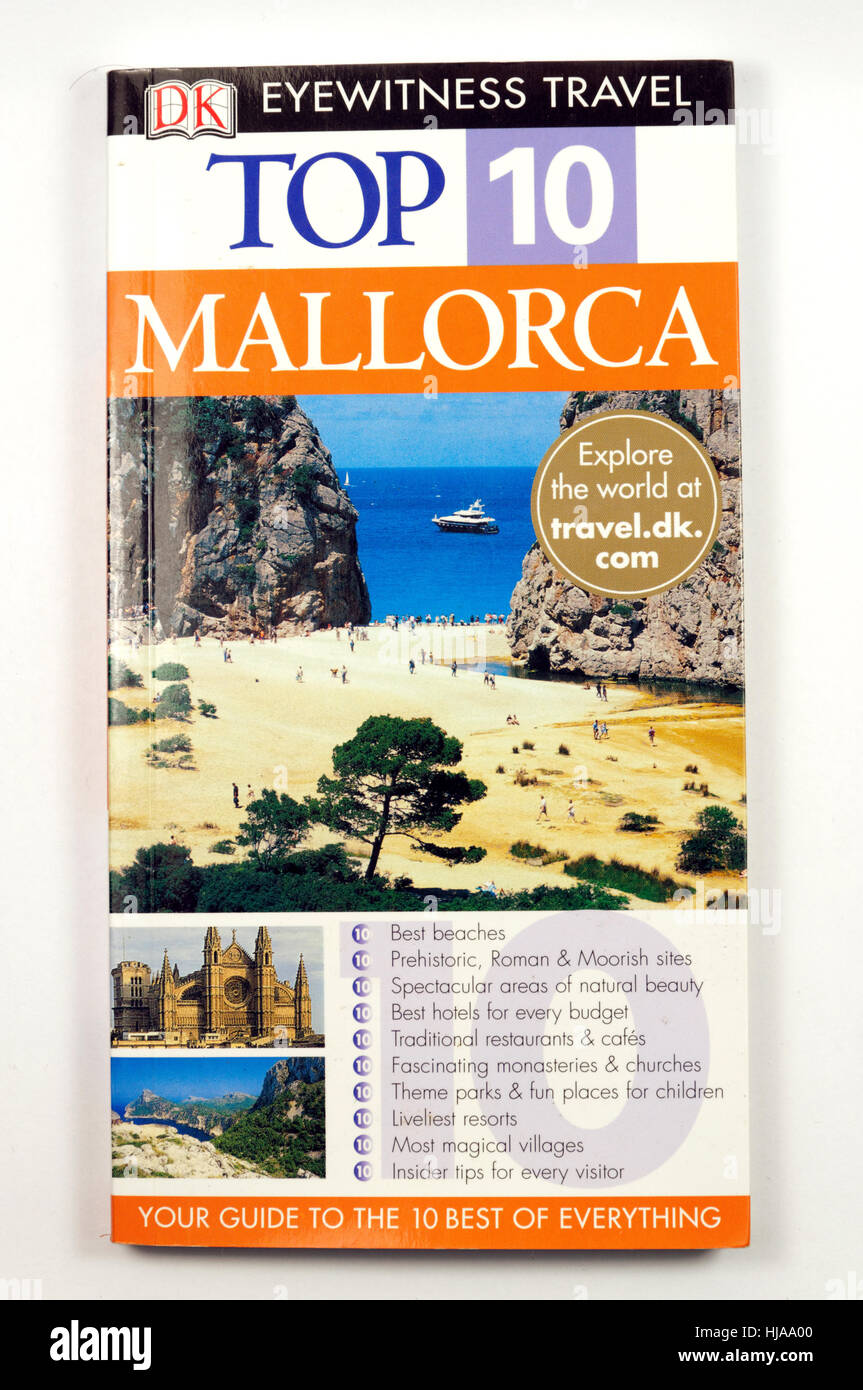 Travel guide book to Mallorca, Balearics, Spain. Stock Photo
