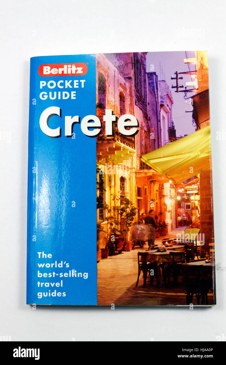 Travel guide book to Crete, Greece Stock Photo Alamy