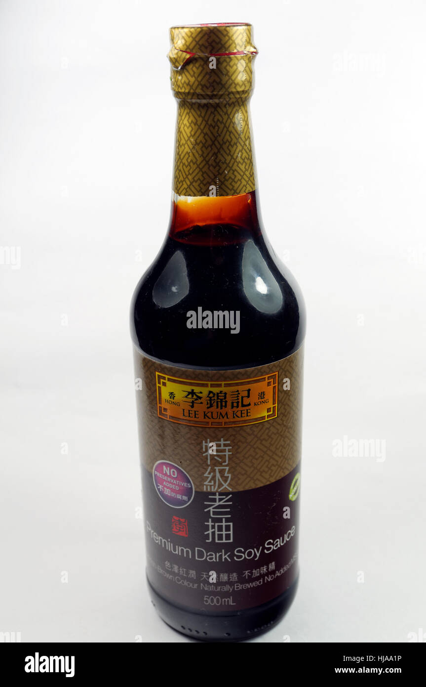 Bottle of Premium dark Soy Sauce Stock Photo - Alamy