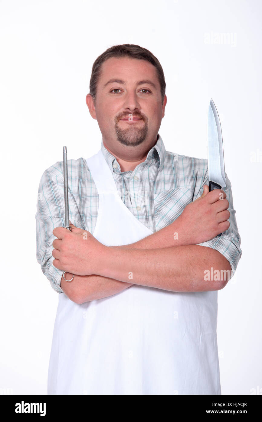 beard, blade, bearded, chef, butcher, backdrop, background, body, apron