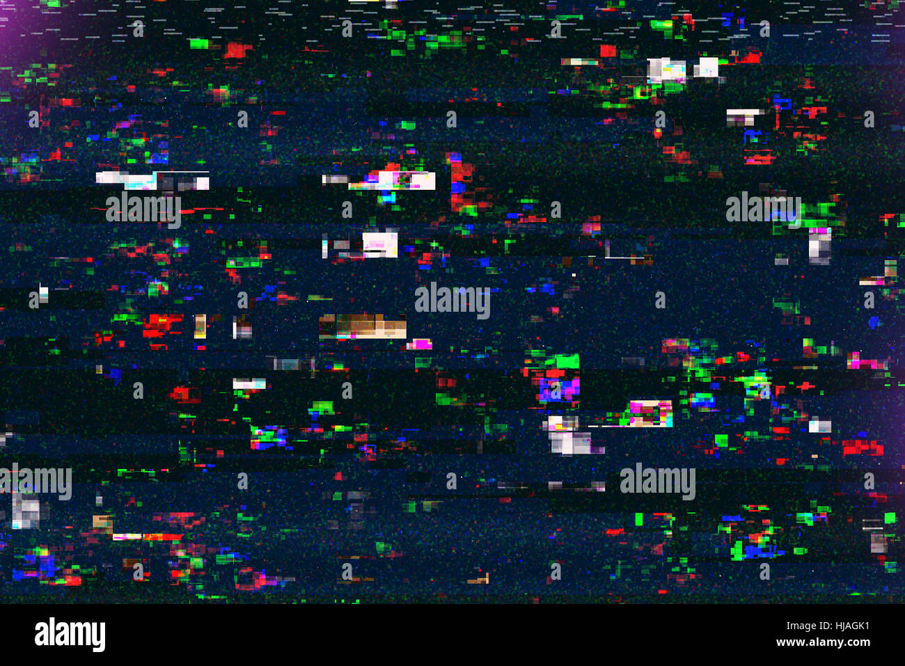 Digital tv damage, television broadcast glitch, abstract technology background Stock Photo
