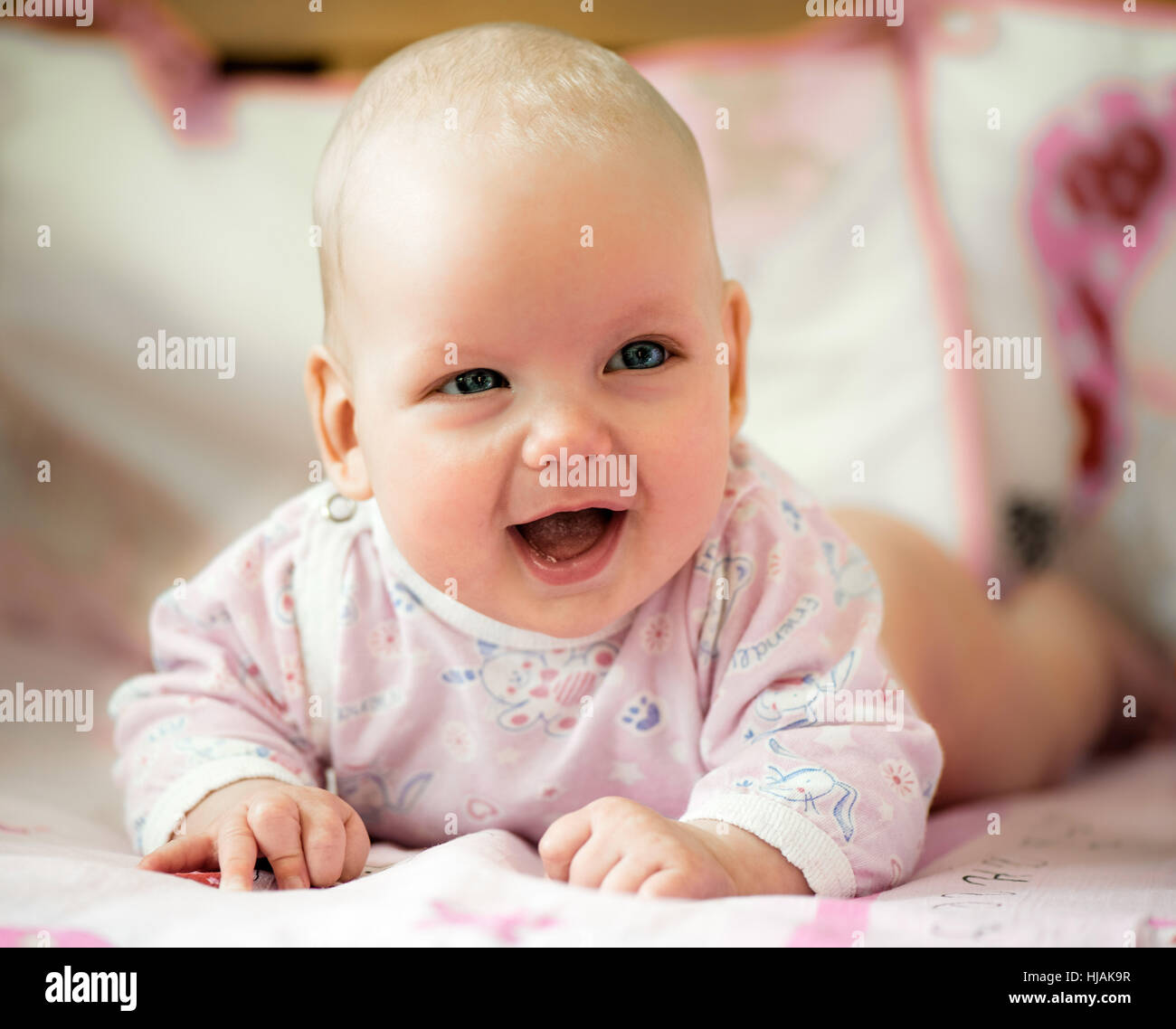 cute dreamly little baby girl portrait Stock Photo - Alamy
