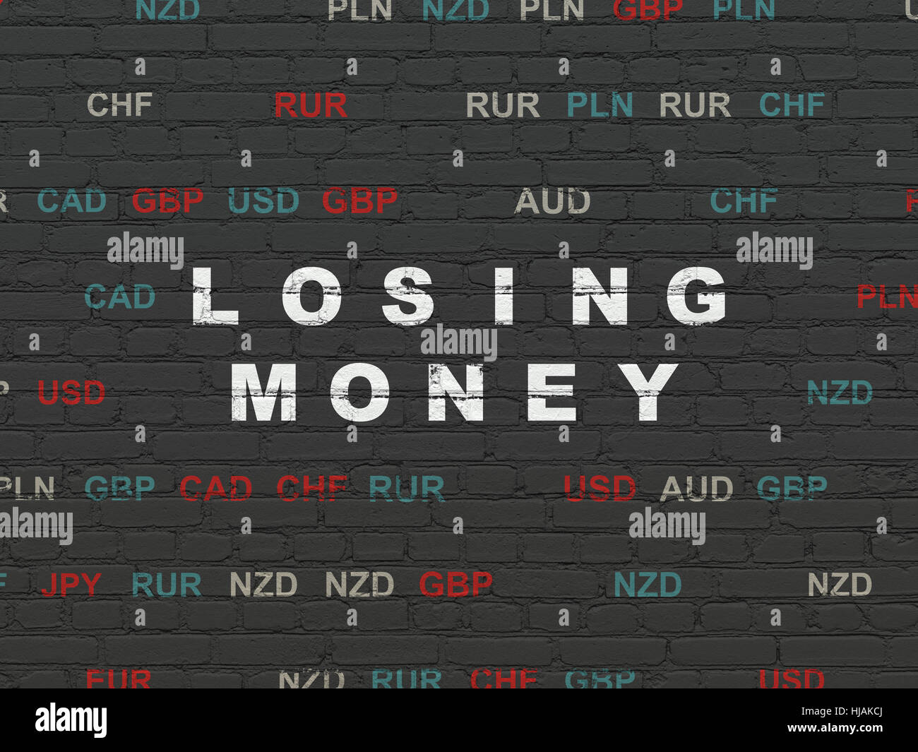 Currency concept: Losing Money on wall background Stock Photo - Alamy