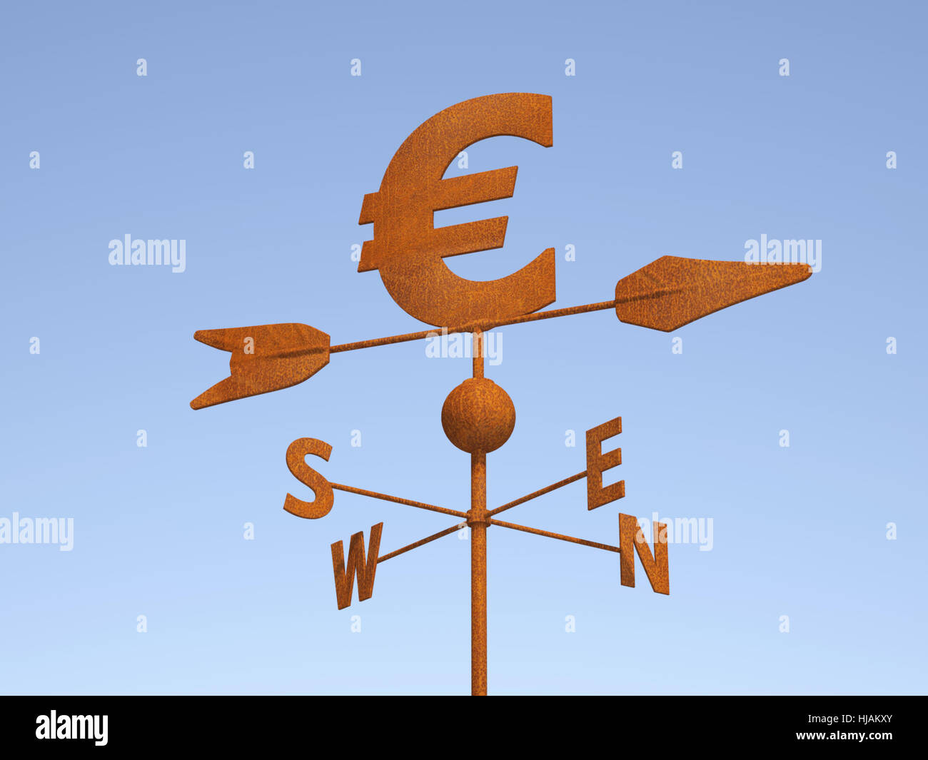 euro as a weathercock Stock Photo