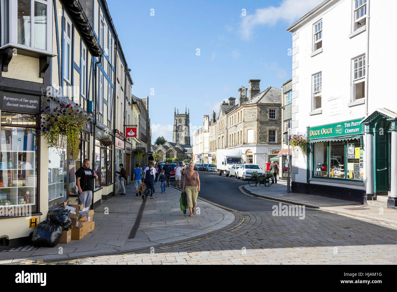 View of Tavistock Parish Church from Brook Street, Tavistock, Devon