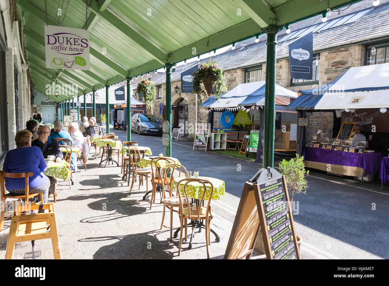 Duke's Coffee House in Tavistock Pannier Market, Tavistock, Devon, England, United Kingdom Stock Photo