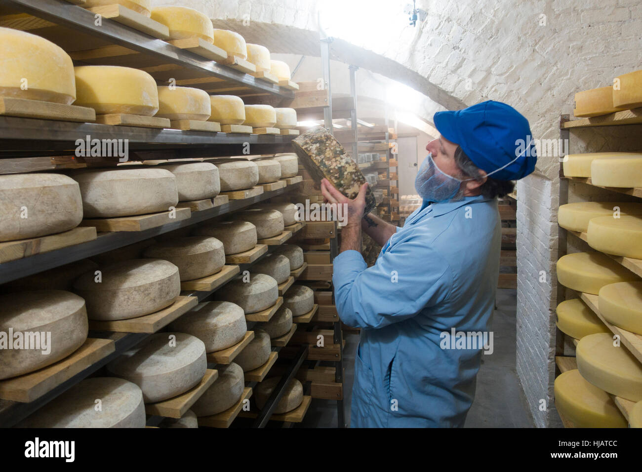 Crown cheese finish caves in Brooklyn nyc Stock Photo Alamy