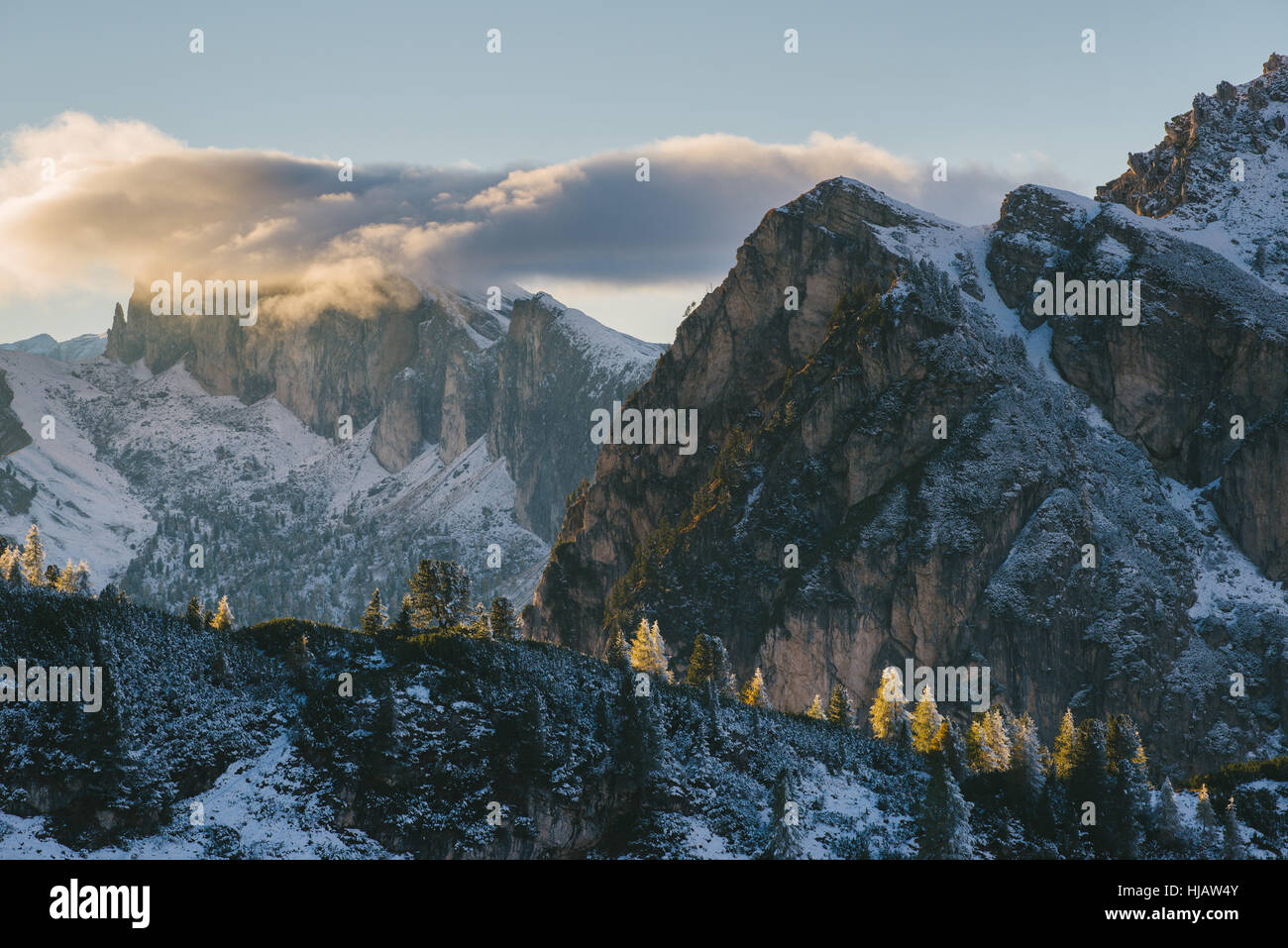 Limides Lake, South Tyrol, Dolomite Alps, Italy Stock Photo