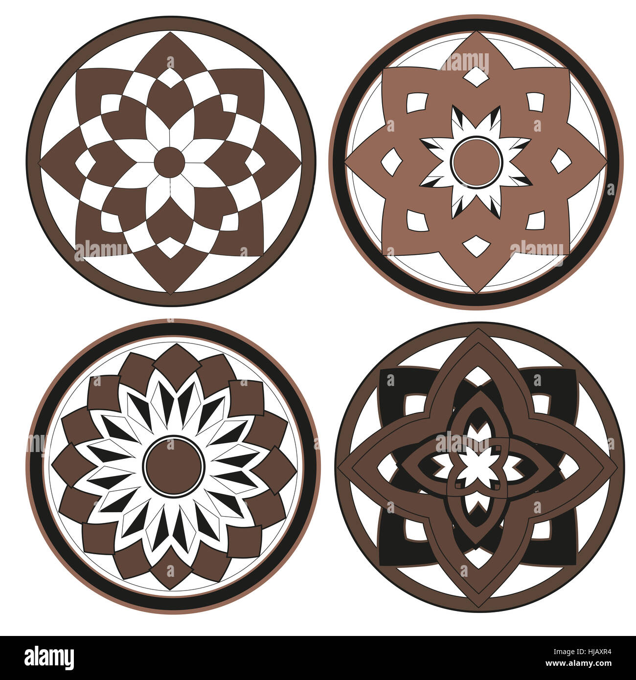 antique, vintage, silhouette, mosaics, mosaic, vignettes, figures, Stock Photo