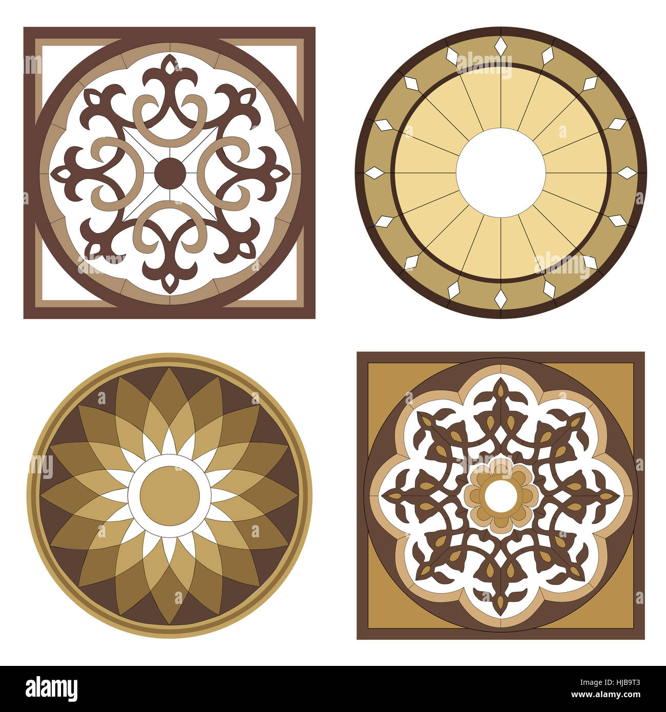 antique, vintage, silhouette, retro, mosaics, mosaic, vignettes, figures, Stock Photo