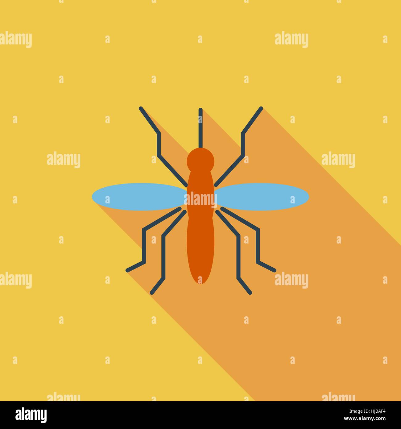 Mosquito icon. Flat vector related icon with long shadow for web and mobile applications. It can be used as - logo, pictogram, icon, infographic eleme Stock Vector