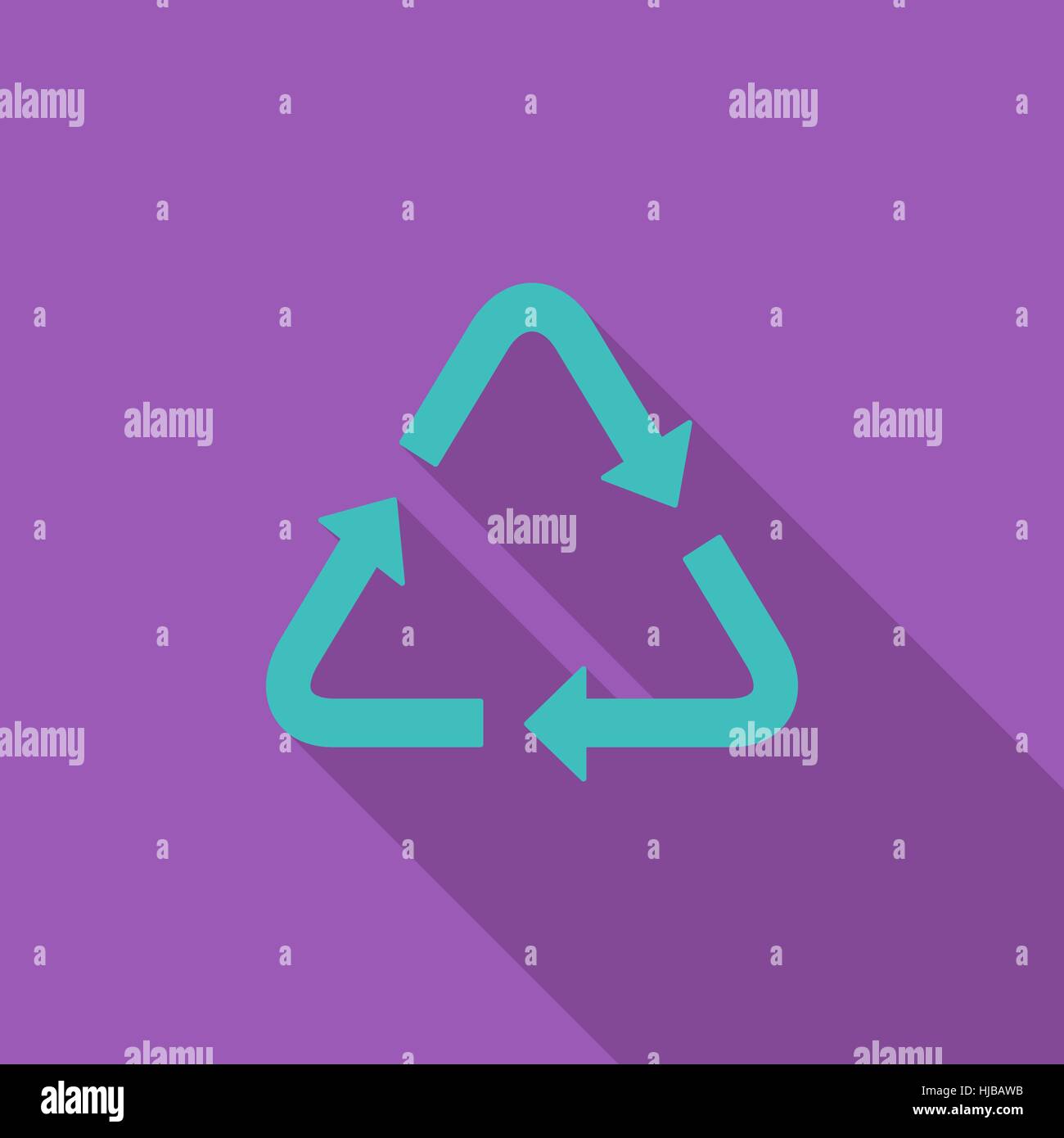 Recycle icon. Flat vector related icon with long shadow for web and ...